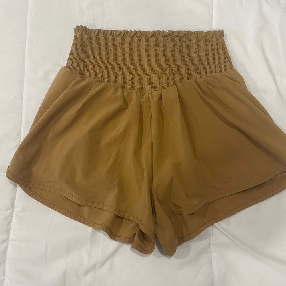 Aerie High-Waisted Mustard Yellow Shorts